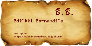 Bükki Barnabás névjegykártya